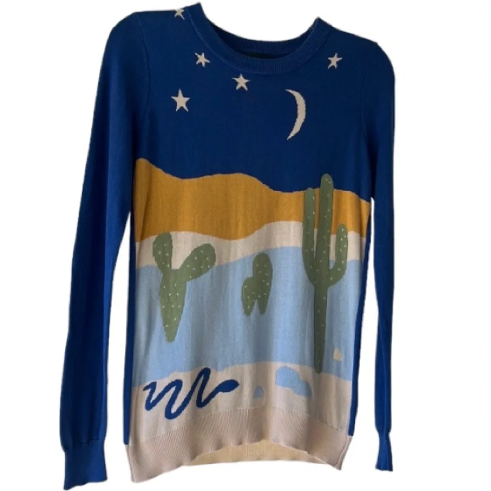 ModCloth Blue Desert Moonscape Sweater - Picture 4 of 14